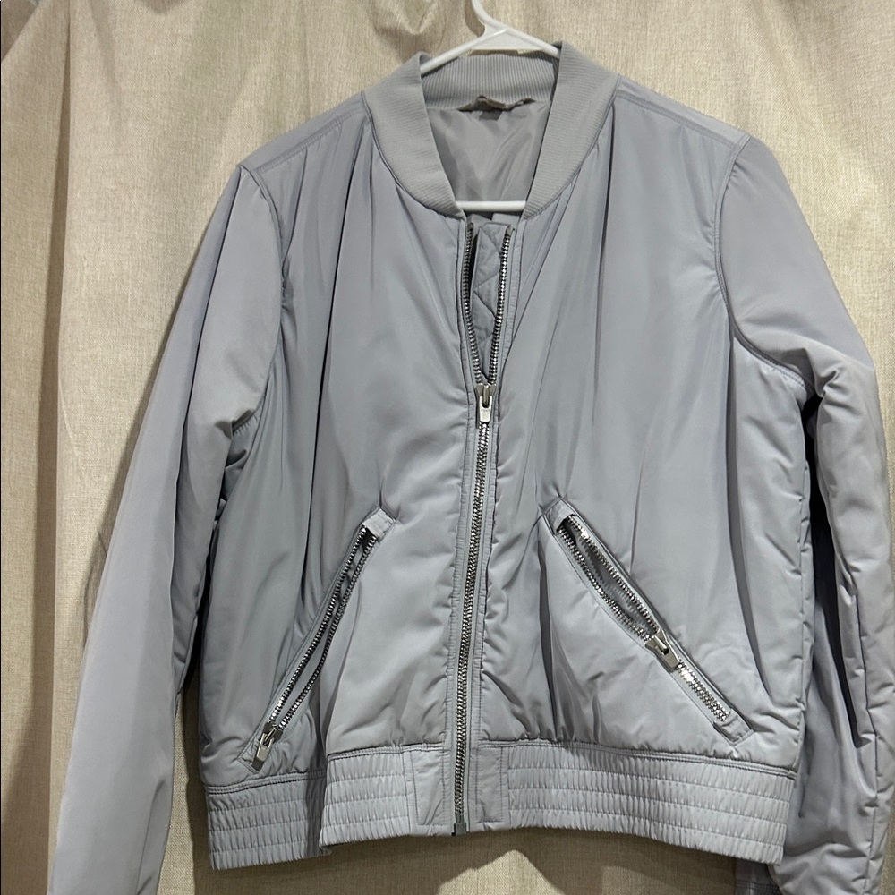 Athleta Gray Bomber Jacket - Picture 1 of 5